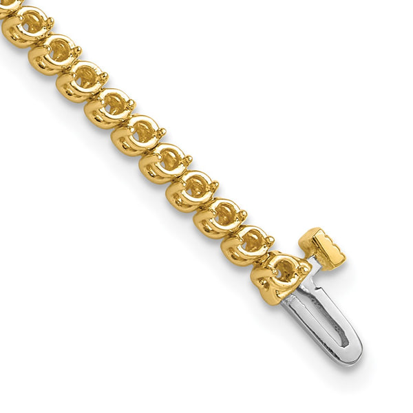 14K Gold 1.9mm Round Diamond Bracelet Setting