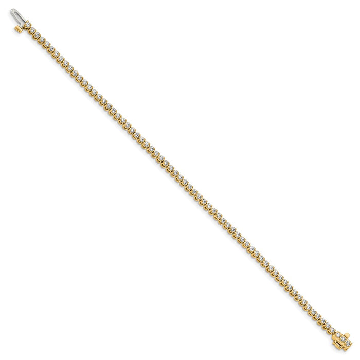 Shop 14K Gold 1.9mm Round Diamond Bracelet - Stylish 2-Prong Setting, Luxury Value-2