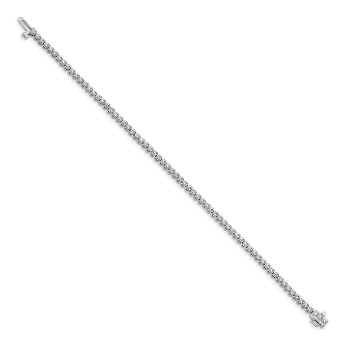 Shop Exclusive 14K White Gold 1.9mm Round VS Diamond Bracelet - Stylish Value!-2