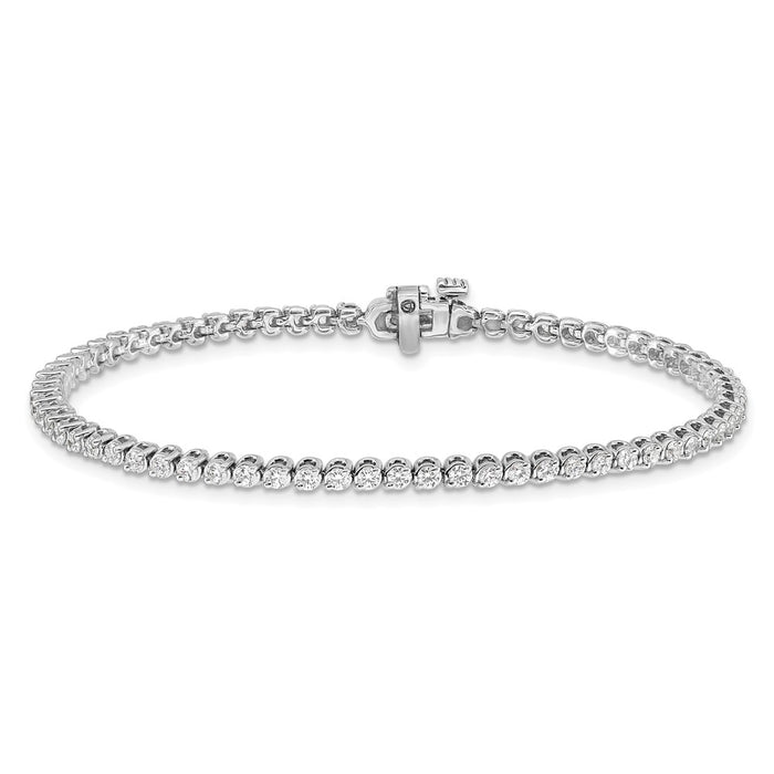Shop Exclusive 14K White Gold 1.9mm Round AA Diamond Bracelet - Stylish Value!-3