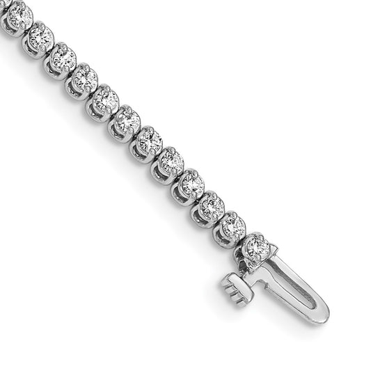 Shop Exclusive 14K White Gold 1.9mm Round AA Diamond Bracelet - Stylish Value!