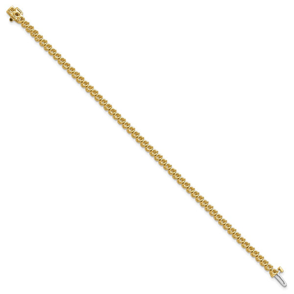 14K Gold 2.4mm Round Diamond Bracelet Setting - 2-Prong