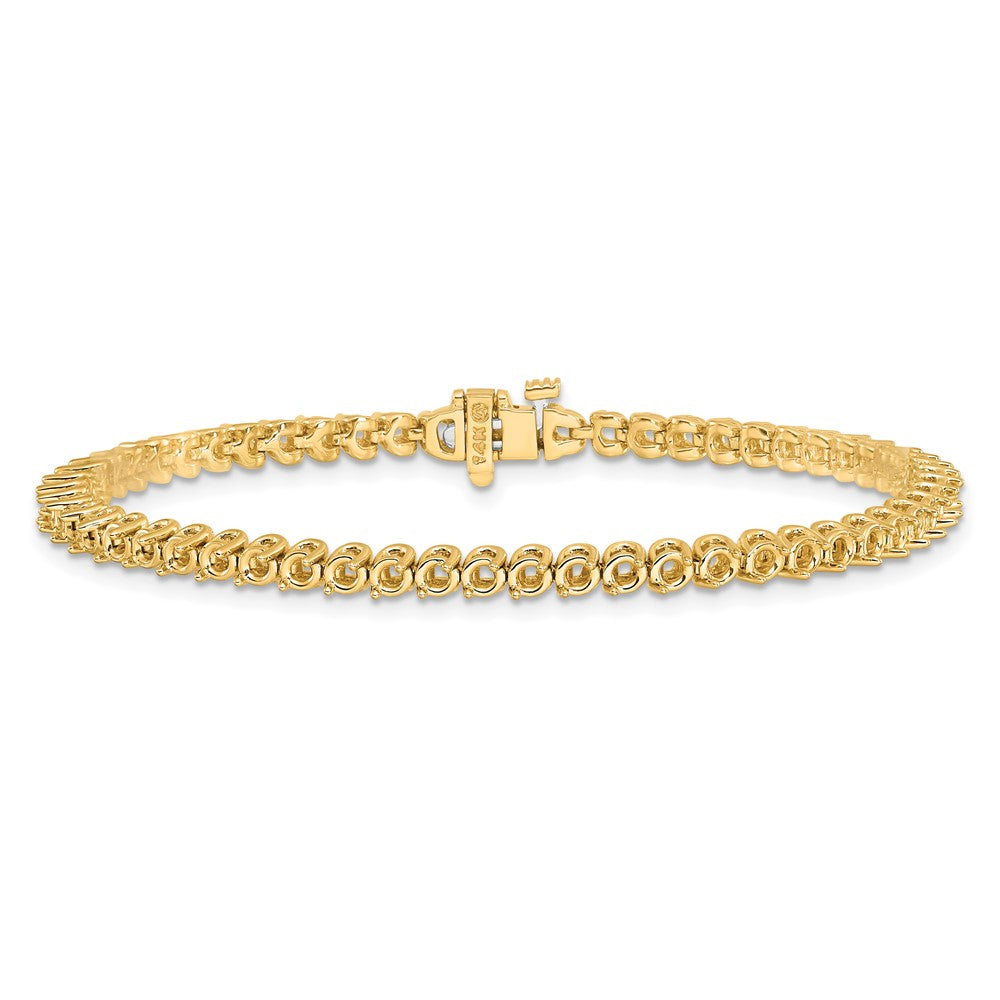 Exclusive 14K Gold 2.4mm Round Diamond Bracelet Setting - Stylish 2-Prong Design