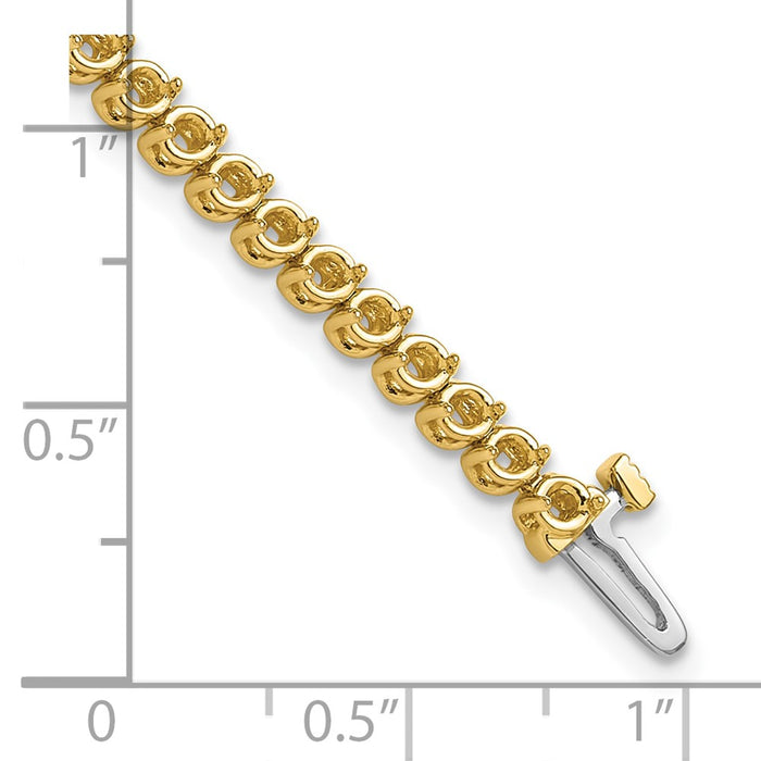 Exclusive 14K Gold 2.4mm Round Diamond Bracelet Setting - Stylish 2-Prong Design-4