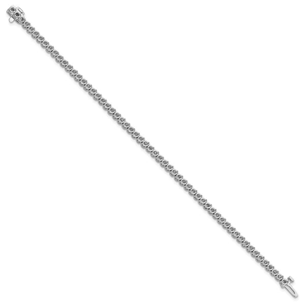 14K White Gold 2.4mm Round Diamond Bracelet Setting