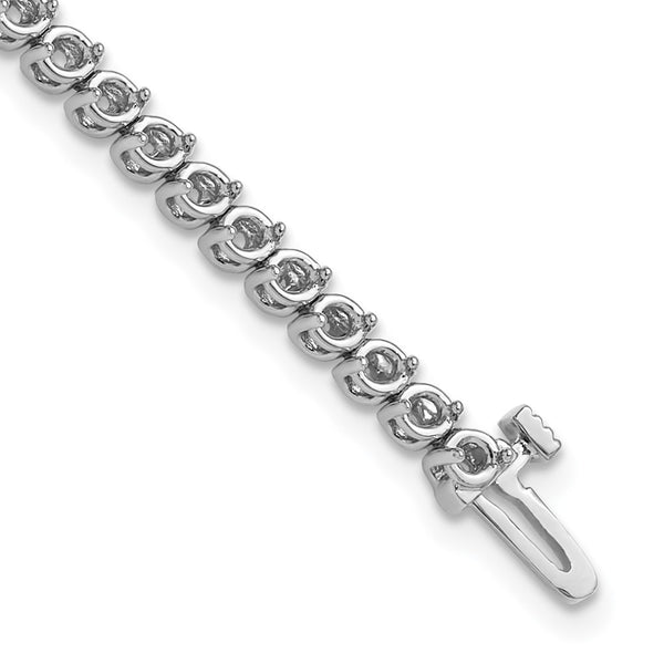 14K White Gold 2.4mm Round Diamond Bracelet Setting