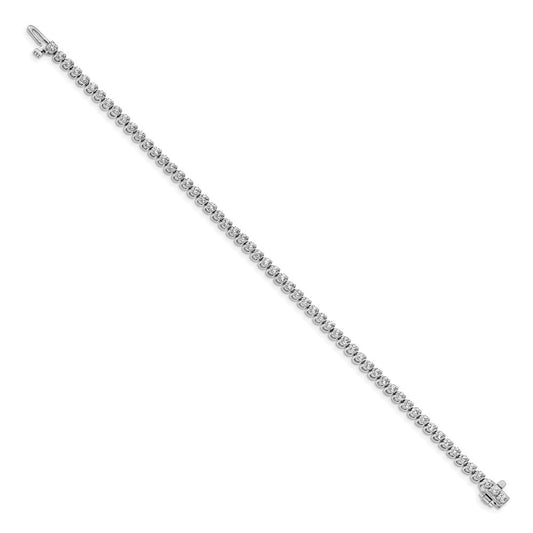 Shop Stylish 14K White Gold 2.3mm Round AA Diamond Bracelet - Luxury Value