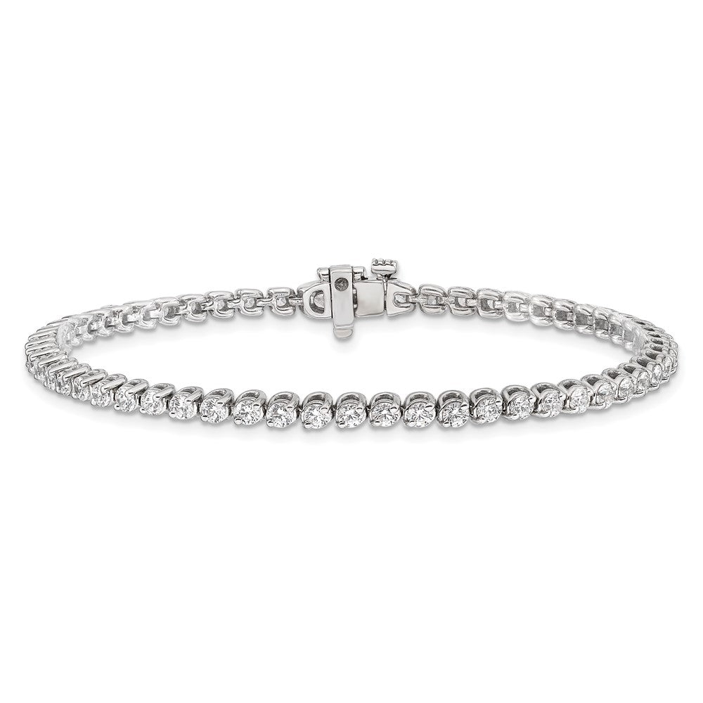 Exclusive 14K White Gold 2.3mm Round VS Diamond Bracelet - Stylish Luxury