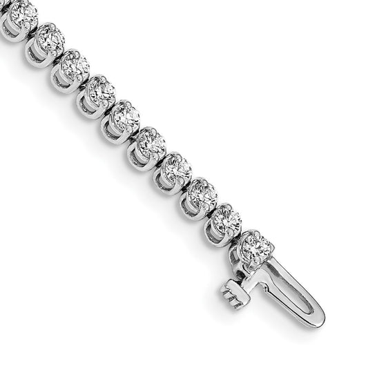 Shop Stylish 14K White Gold 2.3mm Round AA Diamond Bracelet - Luxury Value