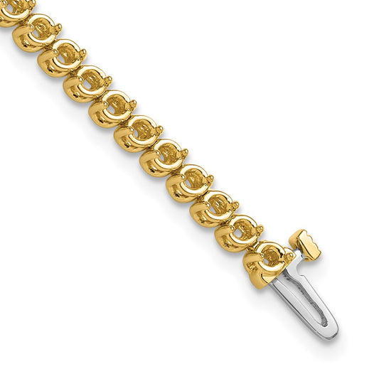 Exclusive 14K Gold 2.4mm Round Diamond Bracelet Setting - Stylish 2-Prong Design