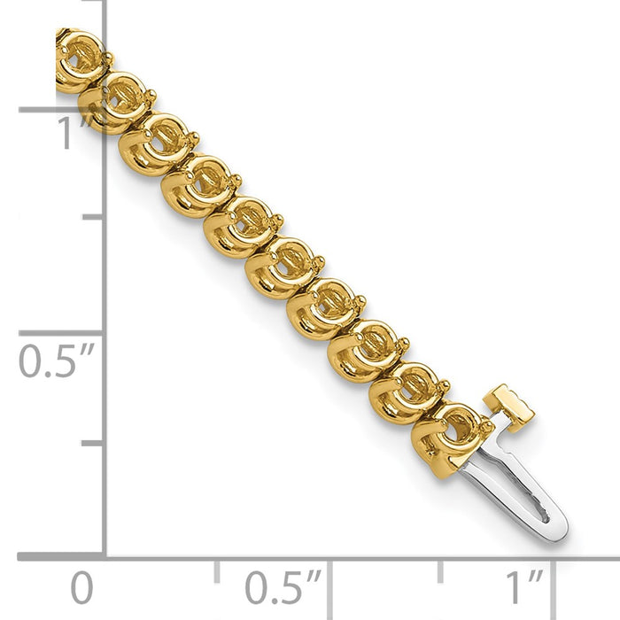 Exclusive 14K Gold 2.7mm Round Diamond Bracelet Setting - Stylish & Affordable-4