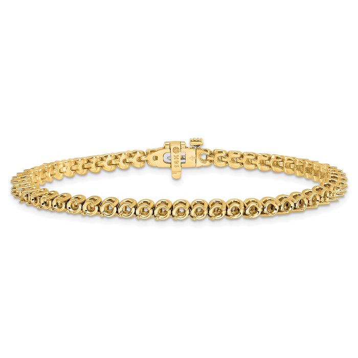 Buy Exclusive 14K White Gold 2.7mm Round Diamond Bracelet - Stylish Setting-3