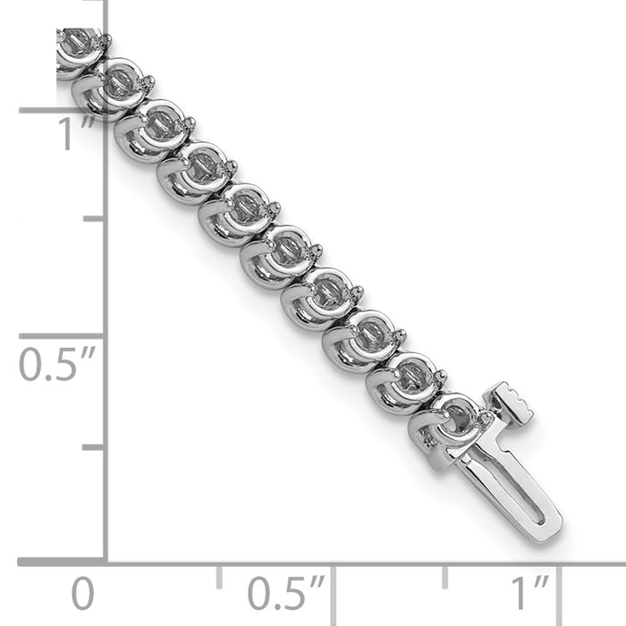 Buy Exclusive 14K White Gold 2.7mm Round Diamond Bracelet - Stylish Setting-4