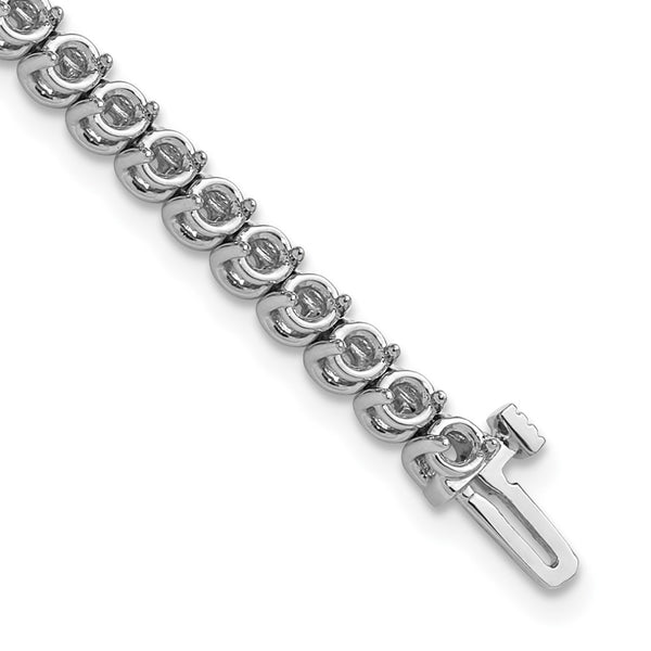 14K White Gold 2.7mm Round Diamond Bracelet - Setting