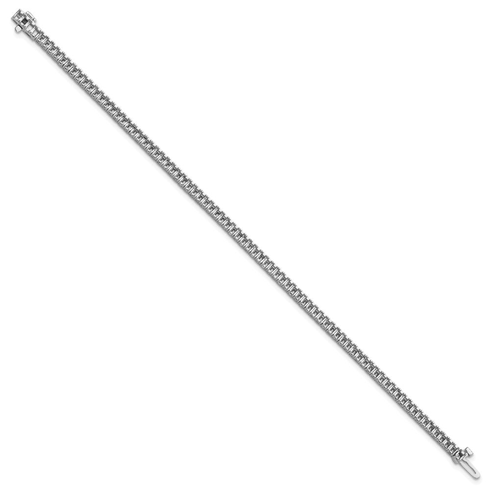 Shop Exclusive 14K White Gold 2mm Princess Cut 4ct Diamond Tennis Bracelet