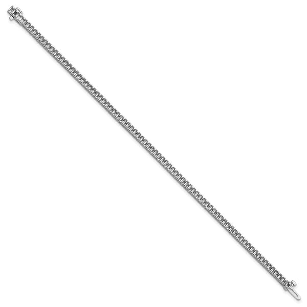 14K White Gold 2mm Princess Cut 4ct Diamond Tennis Bracelet