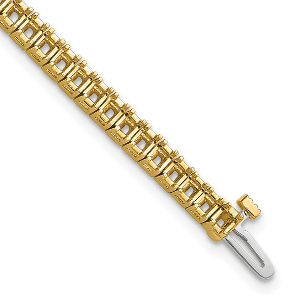 14K Gold 2.25mm Princess Cut Tennis Bracelet - 5ct Diamonds