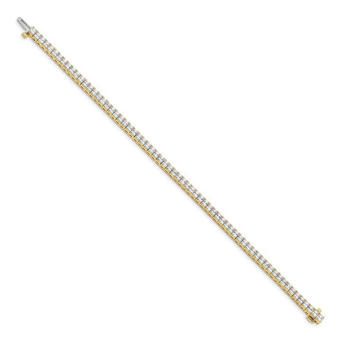Buy 14K Gold 2.5mm Princess Cut Diamond Tennis Bracelet - 6.6ct Luxury-3