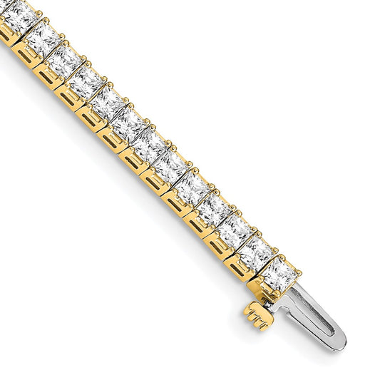 Buy 14K Gold 2.5mm Princess Cut Diamond Tennis Bracelet - 6.6ct Luxury