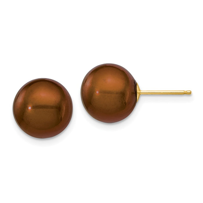 Buy Stylish 14K Gold Freshwater Pearl Stud Earrings 10-11mm - Luxury Value-1