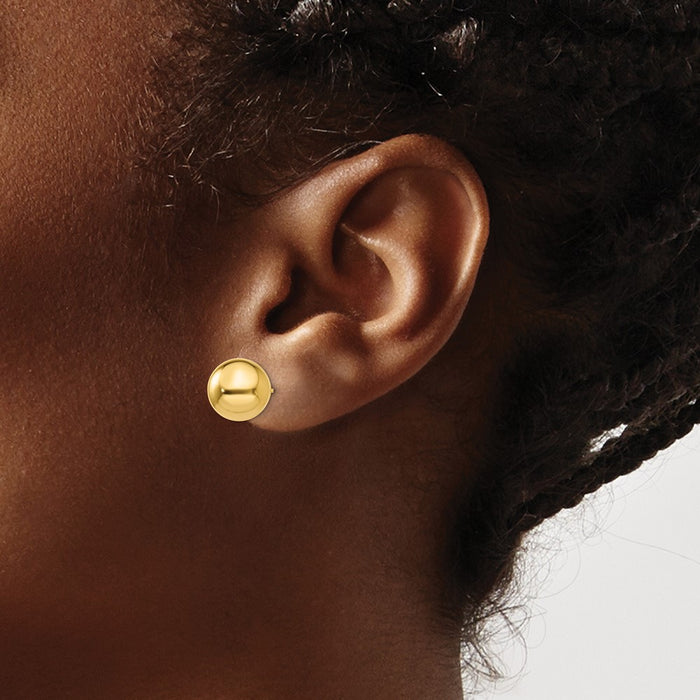 Shop Stylish 14K Gold Polished 10mm Ball Stud Earrings - Luxury at Great Value-3
