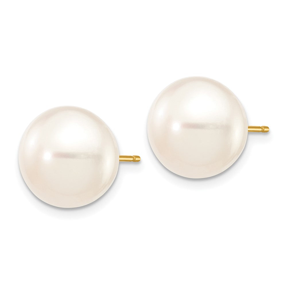 Shop Exclusive 14K White Gold Freshwater Pearl Button Stud Earrings - 11-12mm Luxury