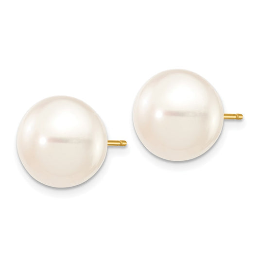 Shop Exclusive 14K White Gold Freshwater Pearl Button Stud Earrings - 11-12mm Luxury