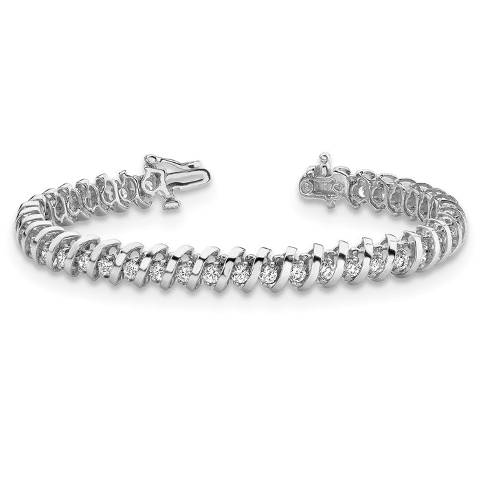 Buy Exclusive 14K White Gold 1.6 Carat Round Diamond Tennis Bracelet - Stylish Value!-3