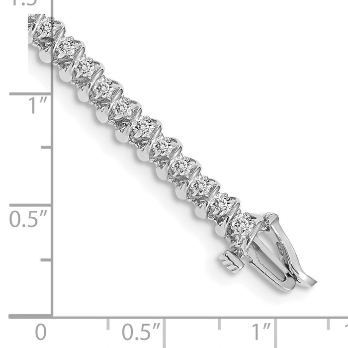 Shop 14K White Gold Diamond Tennis Bracelet - Stylish 7" Elegant Sparkle-4