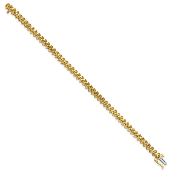 14K Gold 2.1 Carat Round Diamond Tennis Bracelet