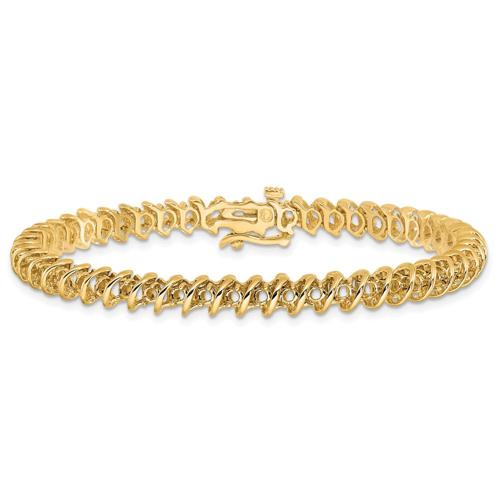 Exclusive 14K Gold 2.1 Carat Round Diamond Tennis Bracelet - Stylish Value!