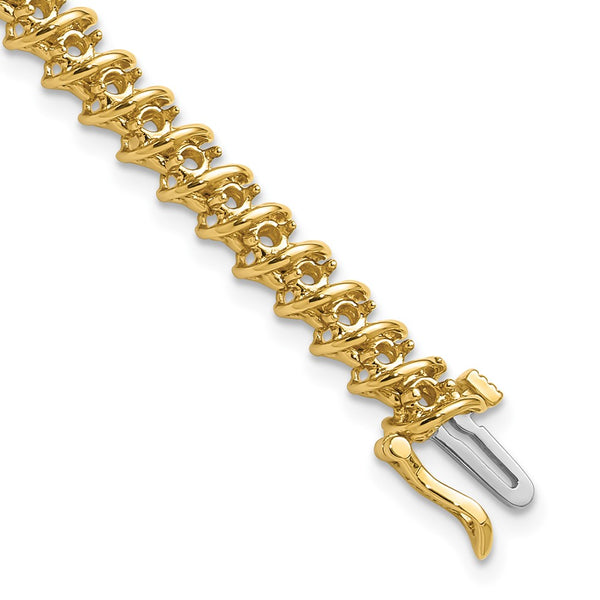 14K Gold 2.1 Carat Round Diamond Tennis Bracelet