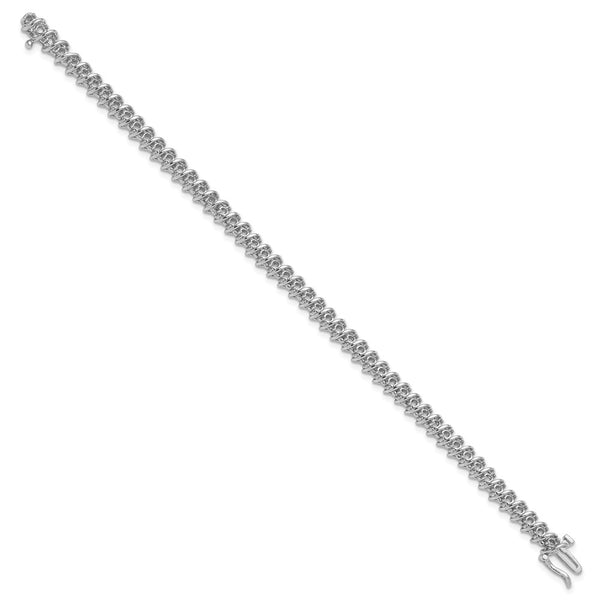 14K White Gold 2.1 Carat Round Diamond Tennis Bracelet