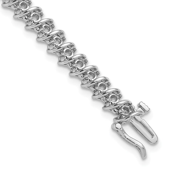 14K White Gold 2.1 Carat Round Diamond Tennis Bracelet