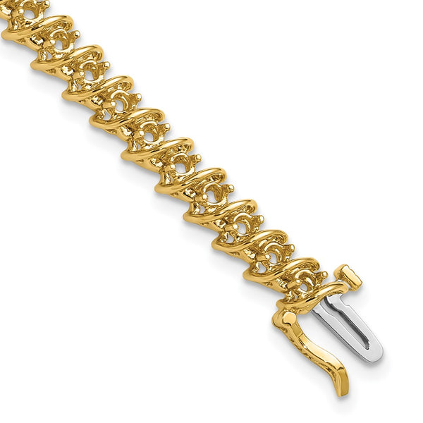 14K Gold 2.4mm Diamond Tennis Bracelet