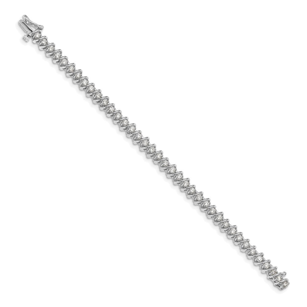 Shop Exclusive 14K White Gold Diamond Tennis Bracelet - Affordable Luxury at 7.5"