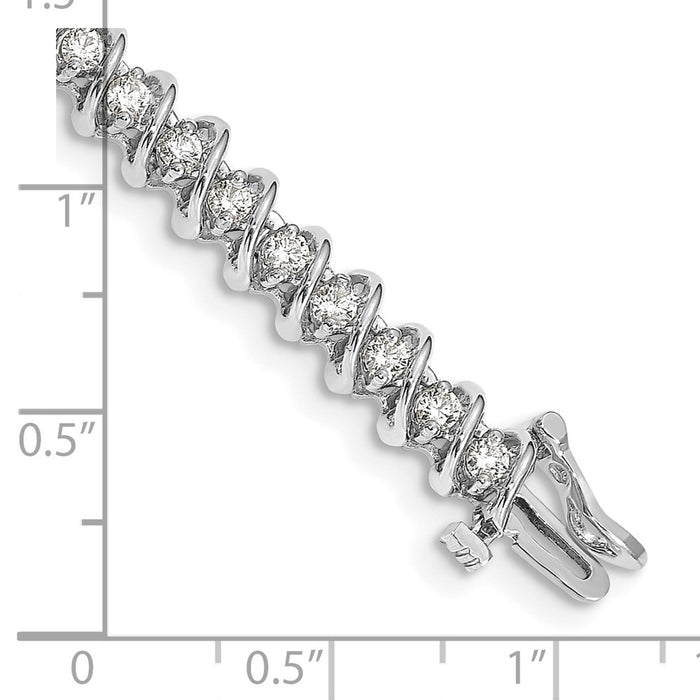 Shop Exclusive 14K White Gold Diamond Tennis Bracelet - Affordable Luxury at 7.5"-4