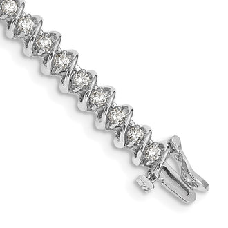Shop Exclusive 14K White Gold Diamond Tennis Bracelet - Affordable Luxury at 7.5"