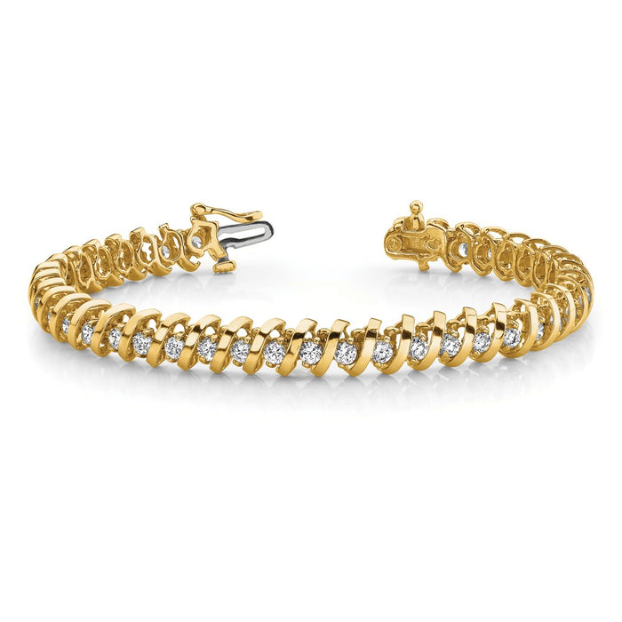 Shop Exclusive 14K Gold 2.9mm Diamond Tennis Bracelet Setting - Stylish Luxury-3