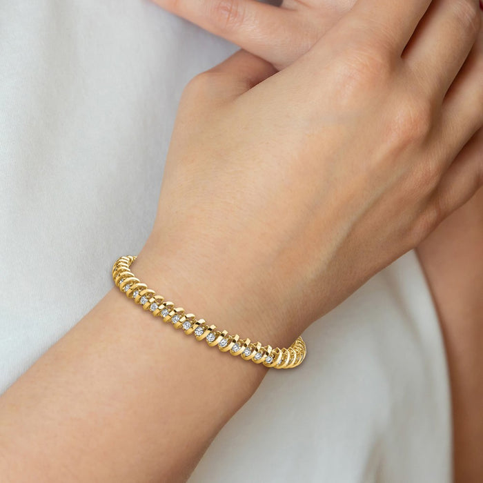 Shop Stylish 14K Gold 3.3mm Diamond Tennis Bracelet Setting - Luxury Value-4
