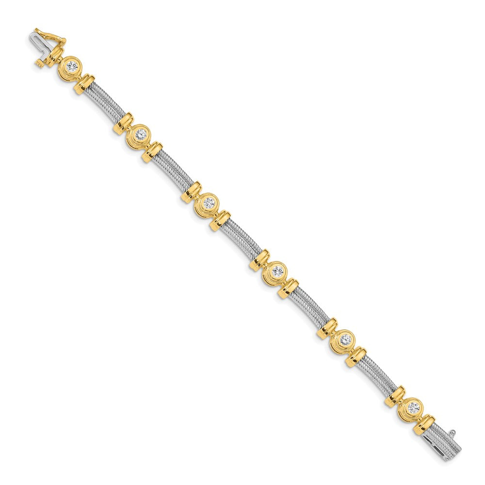 Buy Exclusive 14K Two-Tone AAA Diamond Elegance Bracelet - Stylish Luxury!
