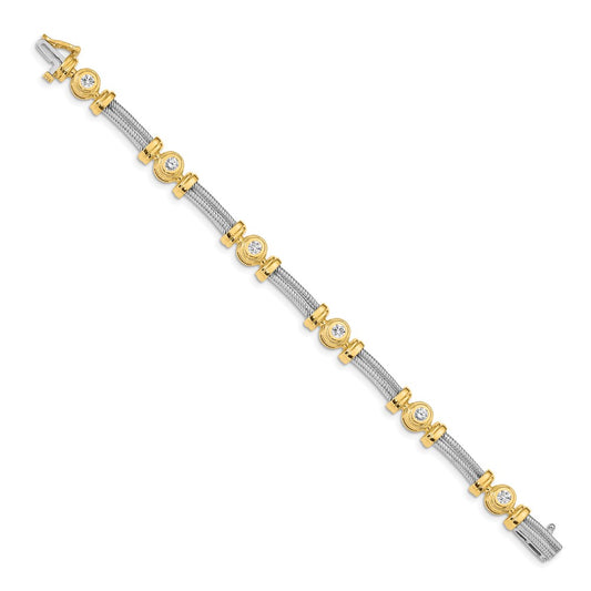 Buy Exclusive 14K Two-Tone AAA Diamond Elegance Bracelet - Stylish Luxury!