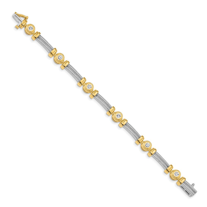 Buy Exclusive 14K Two-Tone AAA Diamond Elegance Bracelet - Stylish Luxury!-2