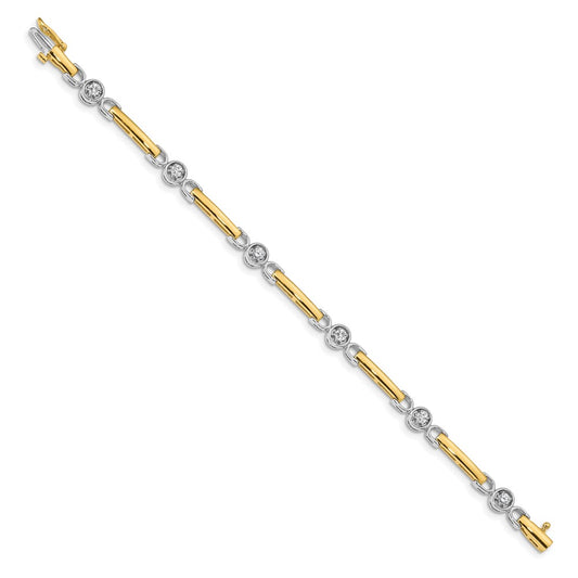 High-Quality 14K Two-Tone Diamond Tennis Bracelet Setting, 2.75mm Luxury Value