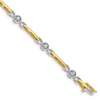 Buy Exclusive 14K Two-Tone AAA Diamond Tennis Bracelet - Stylish Value Piece