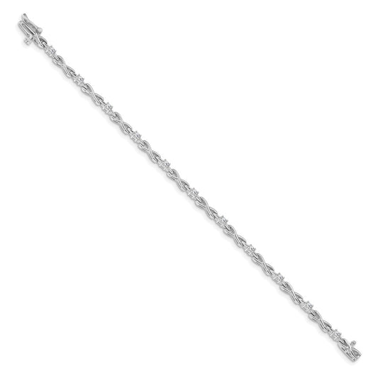 Exclusive 14K White Gold Diamond Tennis Bracelet - Stylish 7.5 Sparkle