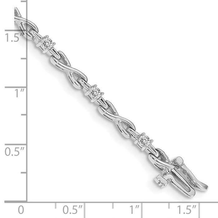 Exclusive 14K White Gold AAA Diamond Tennis Bracelet - Stylish Luxury at a Discounted Price-4