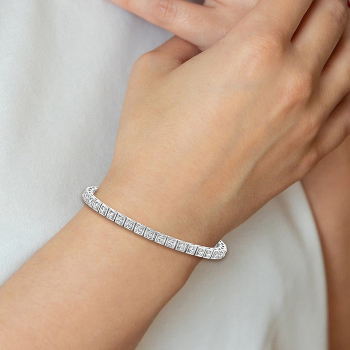 Exclusive 14K White Gold Tennis Bracelet Setting - Stylish & Affordable Luxury-5