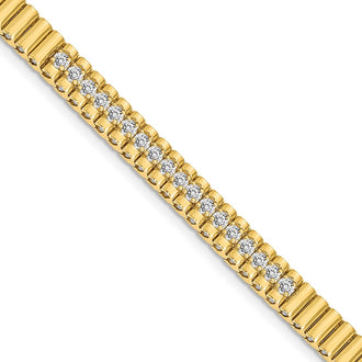 Buy Exclusive 14K Gold AA Diamond-Studded Link Bracelet - Stylish Luxury Value!