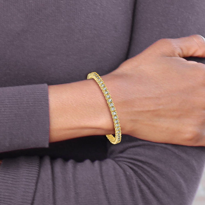 Buy Exclusive 14K Gold 3mm Round Diamond Tennis Bracelet Setting - Stylish Value-5